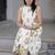  yellow floral printed rayon ethnic co-ord set for women