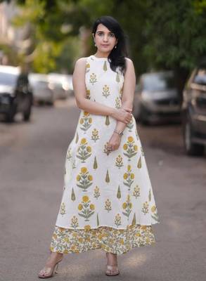  yellow floral printed rayon ethnic co-ord set for women 3