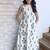 teal floral printed rayon ethnic co-ord set for women