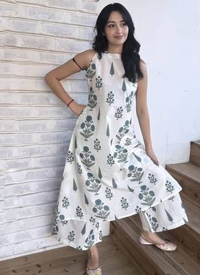  teal floral printed rayon ethnic co-ord set for women 3