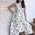 teal floral printed rayon ethnic co-ord set for women