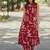  maroon abstract printed sleeveless cotton kurta & wide-leg pant co-ord set