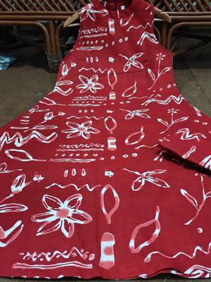  maroon abstract printed sleeveless cotton kurta & wide-leg pant co-ord set 5