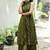  dark green block printed sleeveless cotton a-line kurta set