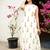  off-white floral block printed sleeveless cotton kurta & wide-leg pant co-ord set