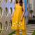  mustard yellow solid plain khadi linen collared sleeveless a-line kurta set