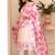  off-white and pink floral embroidered kurta set