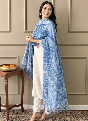  off-white multi-color embroidered kurti set with scallop pants 2