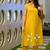  mustard yellow solid plain khadi linen collared sleeveless a-line kurta set