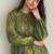  dark green beige motif print pure cotton gathered a-line co-ord kurta set