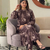  dark chocolate beige motif print pure cotton gathered a-line co-ord kurta set