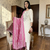  off-white floral embroidered cotton kurta set with pink bandhani dupatta