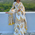  white and yellow floral printed cotton sharara suit set