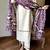  cream cotton straight tunic set with contrast dupatta