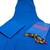  royal blue sleeveless linen suit set with contrast pink border dupatta