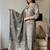  grey tie-up neck cotton straight ethnic suit set