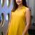  mustard yellow solid plain khadi linen collared sleeveless a-line kurta set