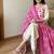 ivory pink floral embroidered cotton kurti and pant set