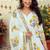  white and yellow floral printed cotton sharara suit set