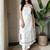 white applique embroidered cotton straight kurta set