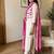  ivory pink floral embroidered cotton kurti and pant set