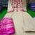  ivory pink floral embroidered cotton kurti and pant set