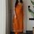  rust applique embroidered cotton straight kurta set