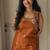  rust applique embroidered cotton straight kurta set