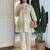  off-white multi-color embroidered cotton-linen flared co-ord set
