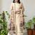  beige floral embroidered cotton straight kurta pant set