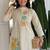 off-white multi-color embroidered cotton-linen flared co-ord set