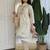  off-white multi-color embroidered cotton-linen flared co-ord set
