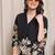  black floral printed crepe flared co-ord set