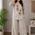  grey floral embroidered linen co-ord set