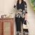  black floral printed crepe flared co-ord set