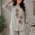  grey floral embroidered linen co-ord set