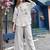  grey floral embroidered linen co-ord set