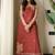  maroon applique embroidered cotton straight kurta set