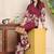 Beautiful maroon floral printed crepe flared co-ord set