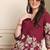 Beautiful maroon floral printed crepe flared co-ord set