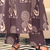  dark chocolate beige motif print pure cotton gathered a-line co-ord kurta set