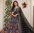Black Muslin cotton digital print lehenga with dupatta mirror work navratri special chaniya choli