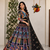 Black Muslin cotton digital print lehenga with dupatta mirror work navratri special chaniya choli