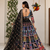 Black Muslin cotton digital print lehenga with dupatta mirror work navratri special chaniya choli