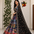 Black Muslin cotton digital print lehenga with dupatta mirror work navratri special chaniya choli