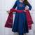 Beautiful blue embroidered cotton anarkali suit