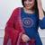 Beautiful blue embroidered cotton anarkali suit
