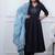  black embroidered cotton anarkali suit