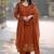 Beautiful rust brown floral embroidered cotton straight suit set