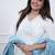  off-white embroidered cotton anarkali suit